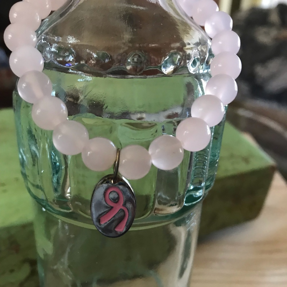 Pink Stone Breast Cancer Awareness Bracelet